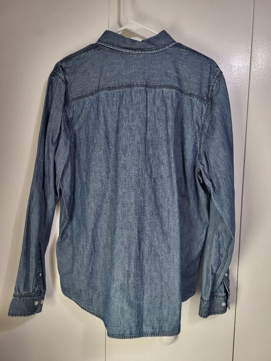 Ralph Lauren Jeans Company VTG Button Up Chambray Denim Classic Shirt XL Womens - Picture 3 of 6